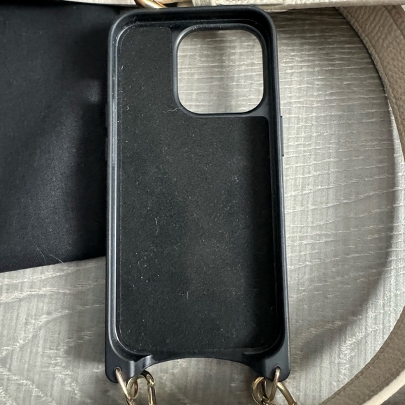 Bandolier Cream and Black Phone Case with Strap - Picture 8 of 11